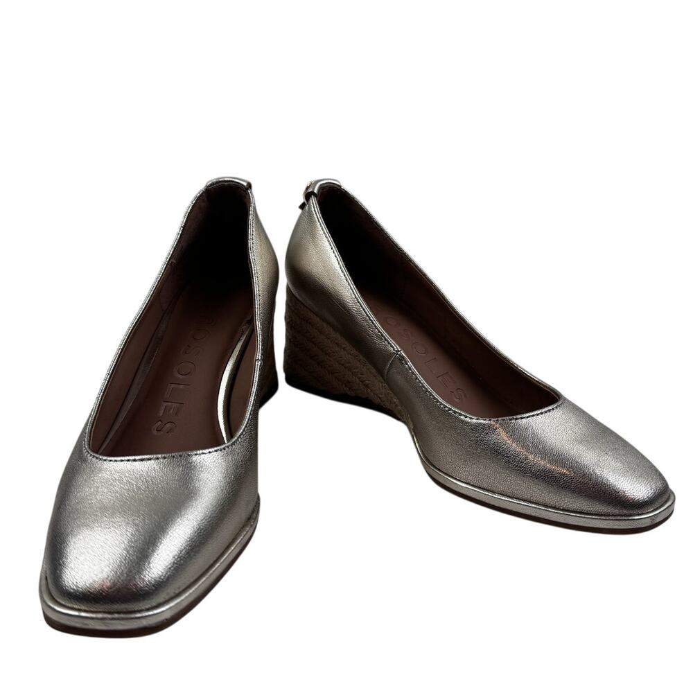 Aerosoles Aurora Gold Metallic Classy Timeless Preppy Wedge Pumps Women's 6.5